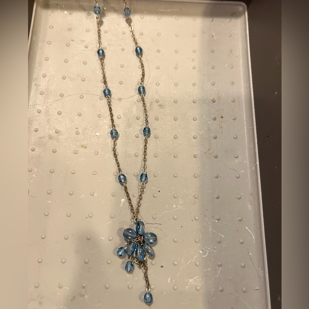 Pretty Necklace with blue stones.